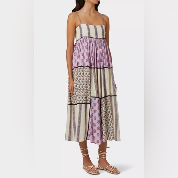 Rhode Resort Saachi Midi Dress Violet Floral Sleeveless Summer Boho Chic Sz.Sm​​ - Picture 13 of 15